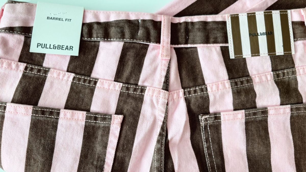 Pull&Bear Jeans: Hose Pull & Bear gestreift rosa braun Grösse 38 neu – Nuovo e nell'imballaggio originale da Riehen venduto da katep75 3