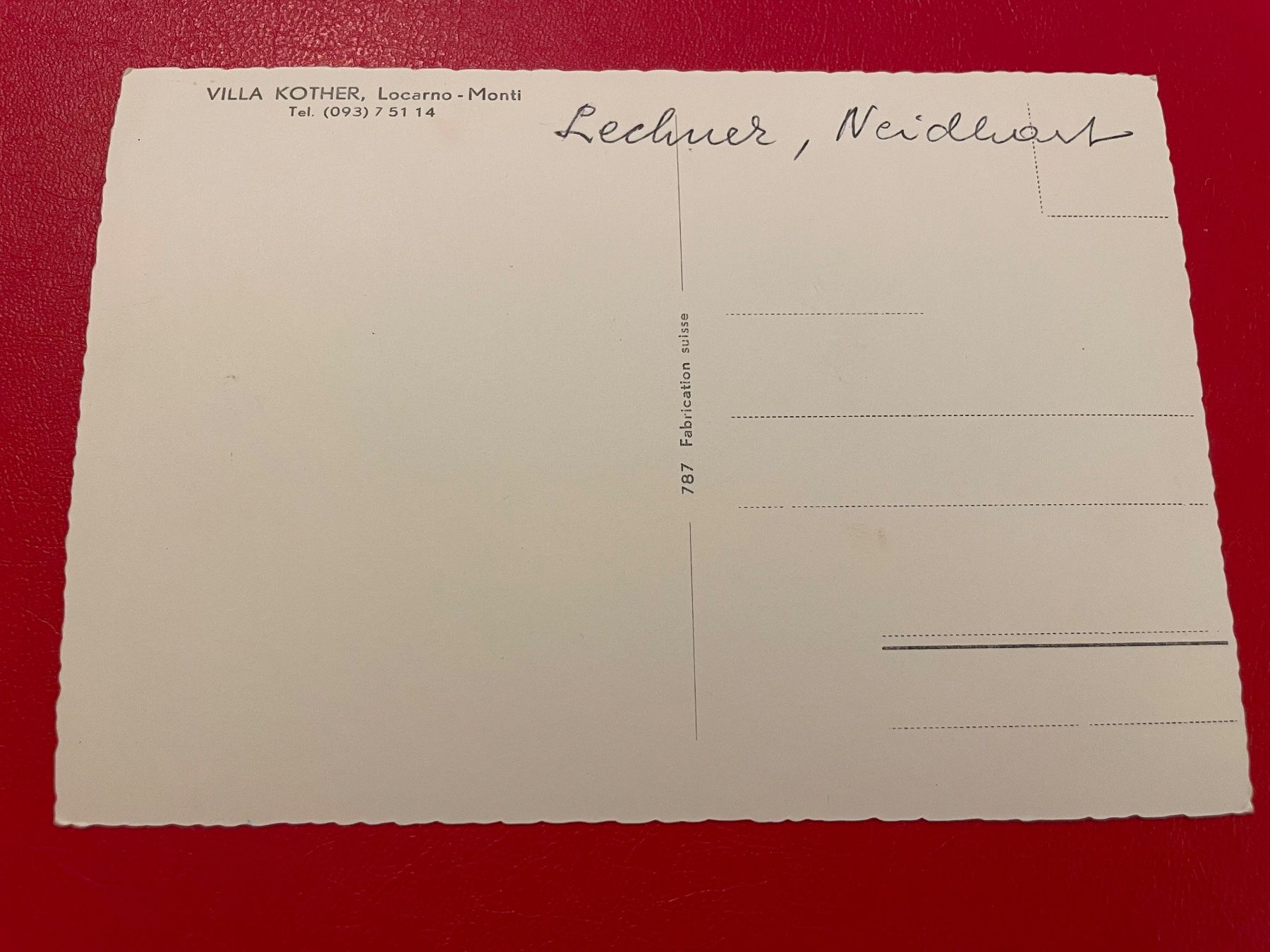 Cartoline postali: Villa Kother // Locarno Monti – Usato da St-Légier-La Chiésaz venduto da Theo005 1