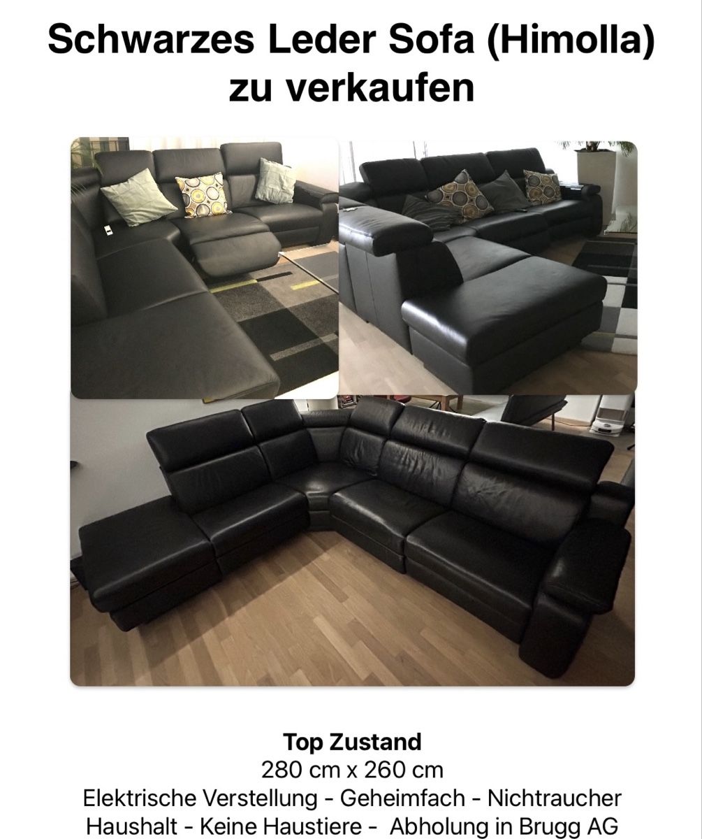 Himolla Divani: Schwarzes Leder Sofa – Usato da Brugg AG venduto da Kavides 6