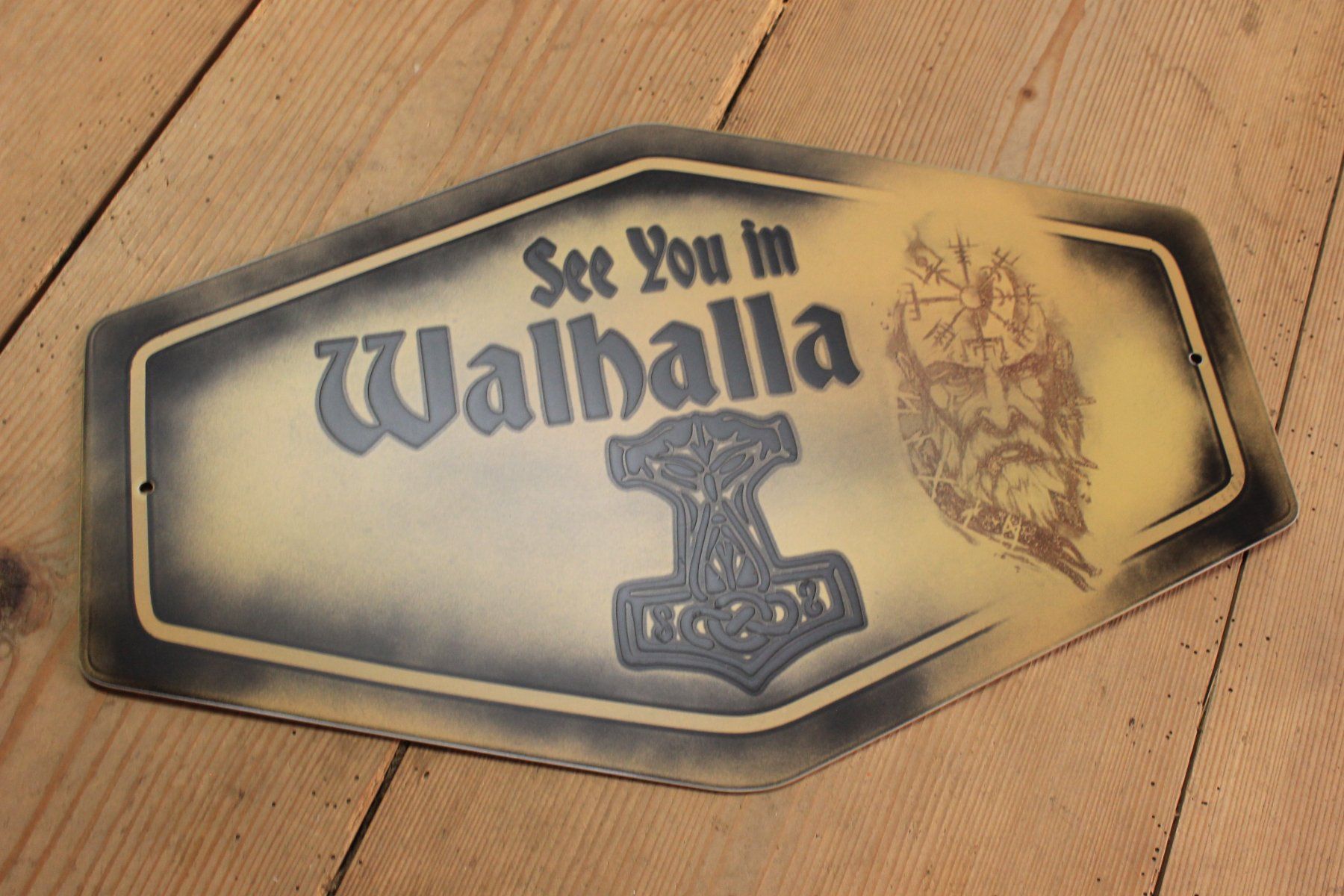 Insegne: Wikinger Walhalla Blechschild, Unikat Handmade 50,5 x 31cm – Nuovo (secondo la descrizione) da Willisau venduto da Pzm81