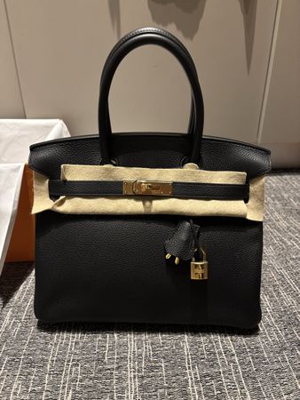 Hermès Birkin 30 Black with Gold Hardware NEW and full set