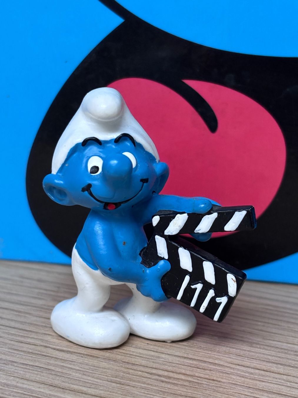 Schleich Statuette: Schlumpf mit Filmklappe – Usato da Lyss venduto da Duckszone