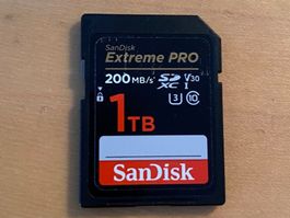 Sandisk extreme Pro 200mbs SDXC V30 U3 1TB Garantie 02/2028