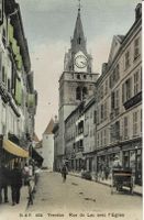 B.& F. 1634 YVERDON - Rue du Lac avec l'Eglise VD ca 1920!