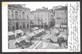 Lugano Piazza della Riforma Mercato