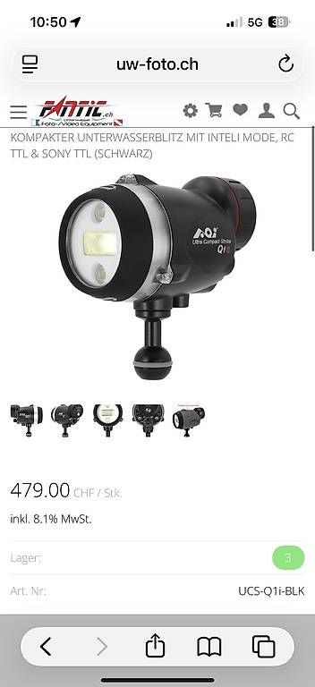 Flashs: AOI Unterwasserblitz strobe Q1RC Weiss – D'occasion à Birsfelden par Blauer_Kaktus