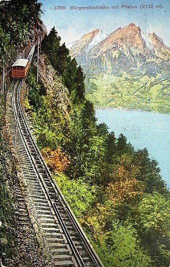 Ansichtskarten: BÜRGENSTOCKBAHN mit Pilatus – Gebraucht aus Jona von philajona