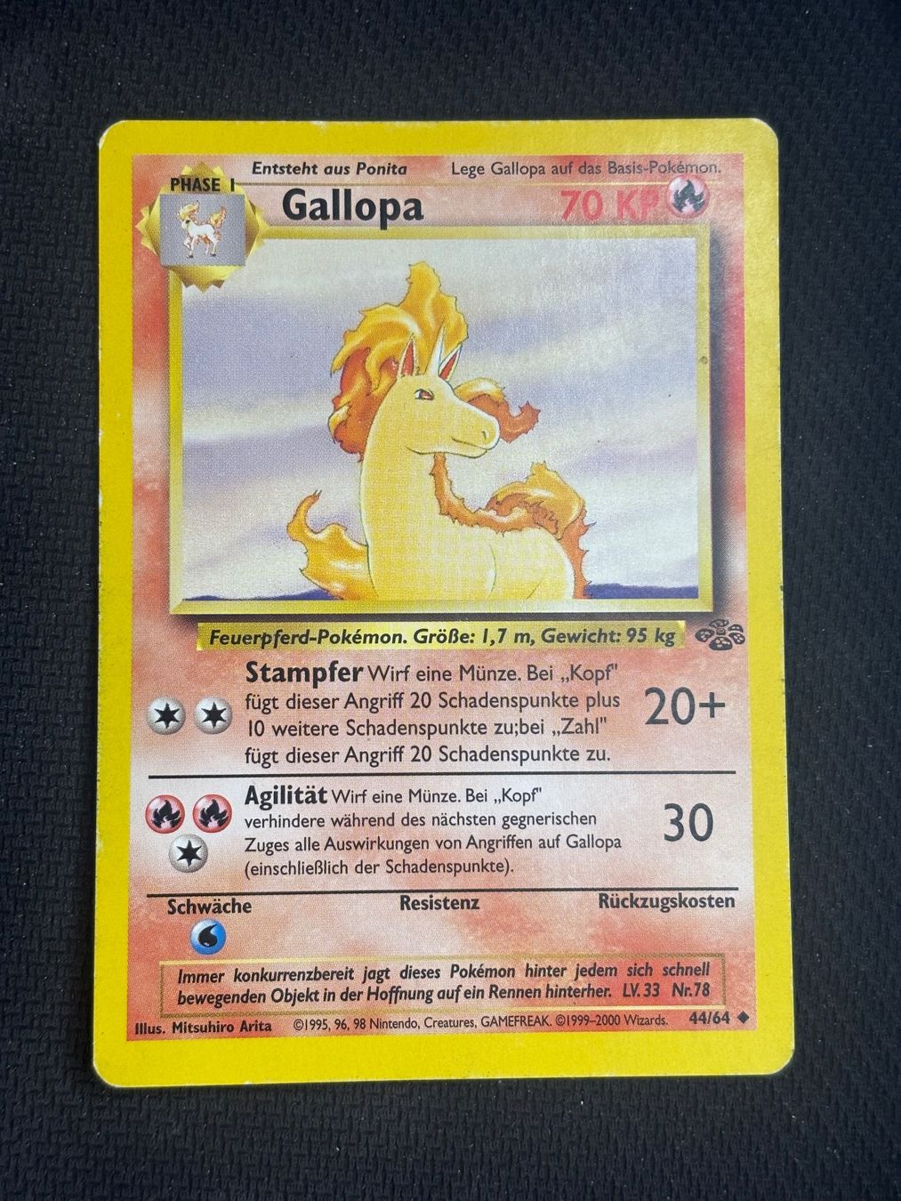 Pokémon Carte collezionabili: Pokemon Gallopa 44/64 WOTC Jungle DE – Usato da St. Gallen venduto da KantoKarten