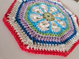 Potholder Topflappen Küchendeko African Flower gehäkelt