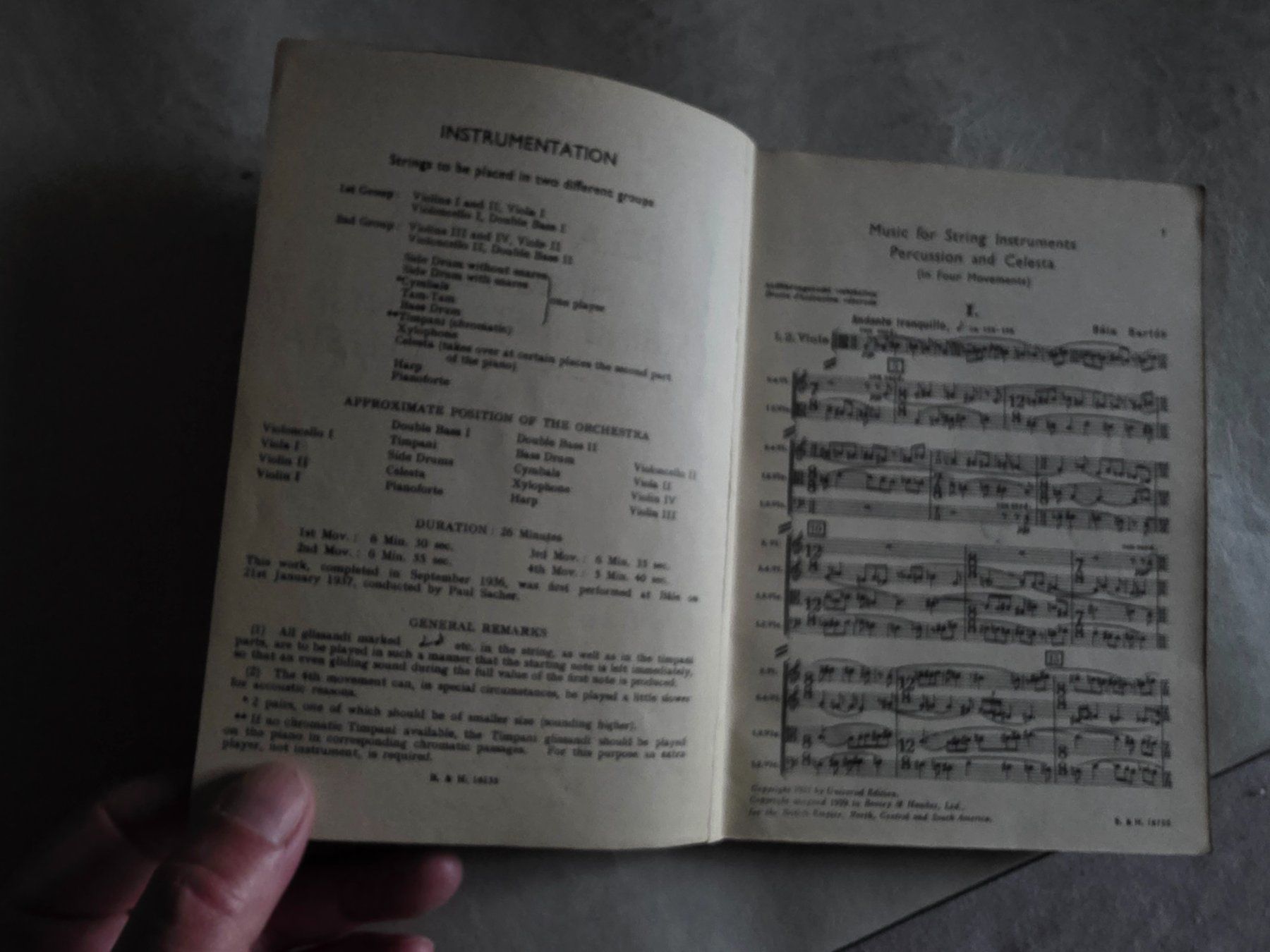 Libri: Bela Bartok - Hawkes Pocket Scores  609 - 1939 – Usato da Walterswil BE venduto da Lonitti 5