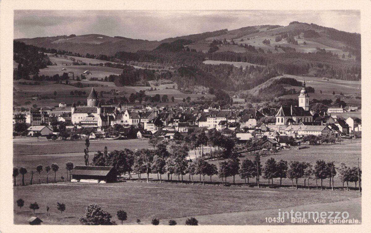 Cartoline postali: Bulle FR // Vue générale // Sommer – Usato da Basel venduto da intermezzo12