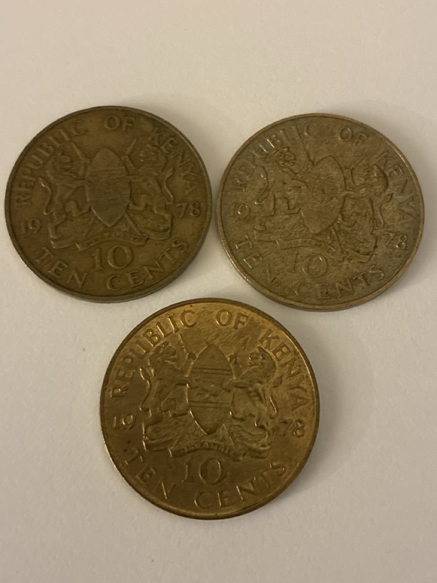 Tutti le monete: Nr. 48: 3 x 10 Cent, Kenia, 1978 – Usato da Burgdorf venduto da Yakari5165