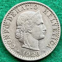 Pièce de 20 ct suisse 1926