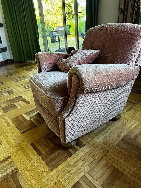 Divani: Vintage Sofagarnitur Samt  Sofa & 2 Sessel Altrosa  – Usato da Schmitten FR venduto da kueddelmaier 2