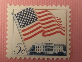 USA Briefmarke 5 Cent, White House Flag, 1966 amerika Marke