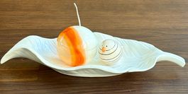 Kerzen-Set mit Vogel und Blatt, Herbstdeko, Neuwertig