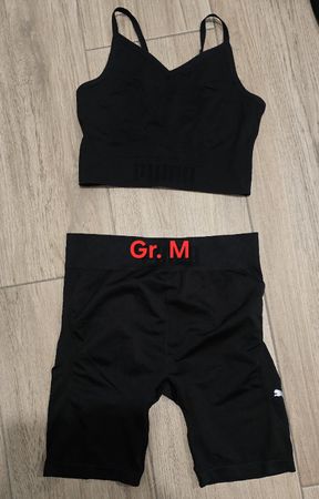 SECOND HAND Sport Set Puma Top und Short schwarz Grösse M 