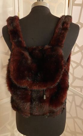 Great faux fur maroon backpack