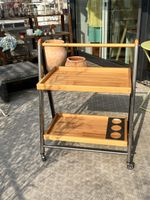 Servierwagen aus Holz/ Edelstahl, zusammenklappbar