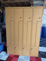 Garderobenschrank Metall gelb 5 Fächer Höhe 180cm Breite 30c