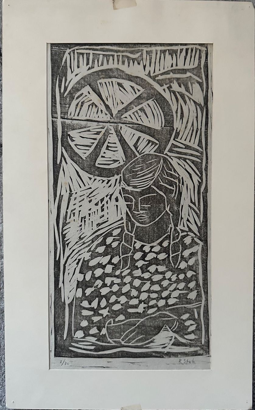 Xilografie: R.STUTZ LINOL ODER HOLZSCHNITT SIGNIERT – Usato da Gersau venduto da grafik-kunst