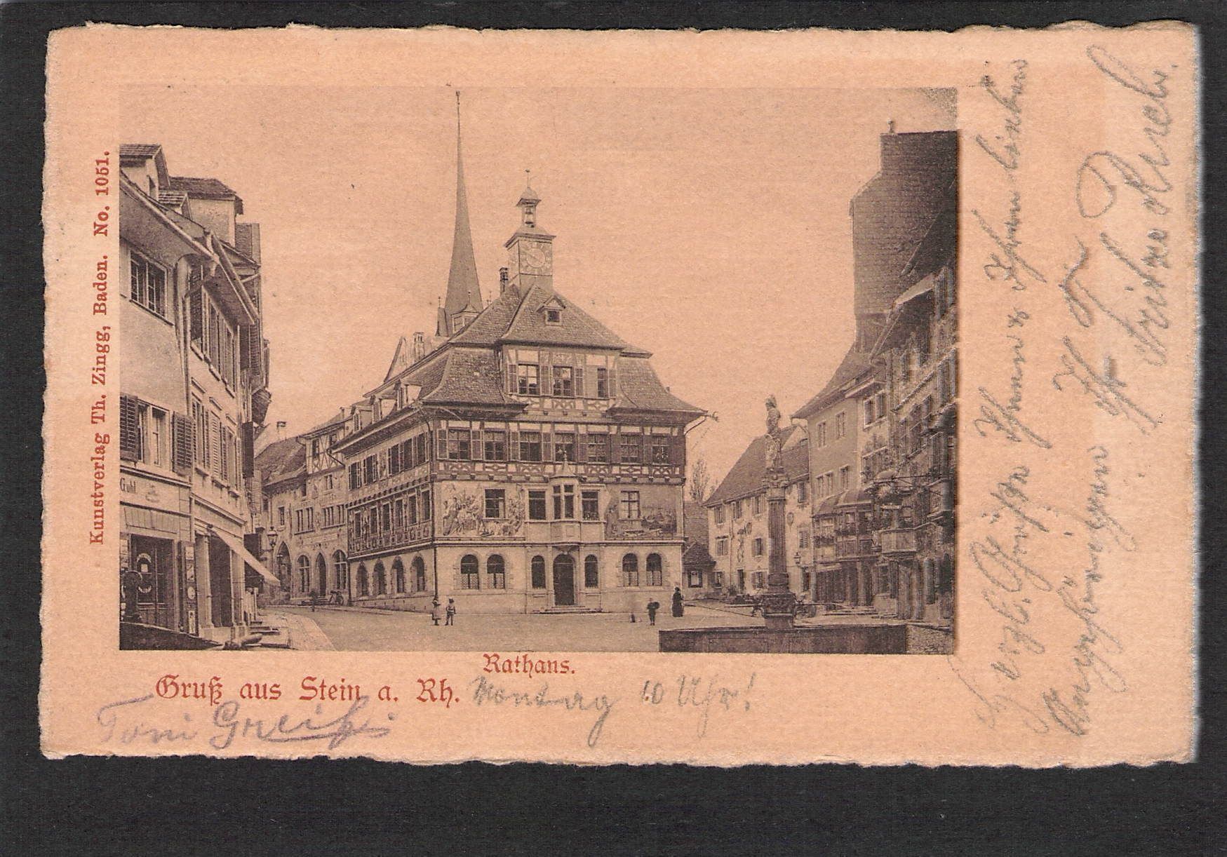 Cartoline postali: AK,SH Stein a. Rhein,Rathaus , 1901 – Usato da Reichenburg venduto da Pipo-67