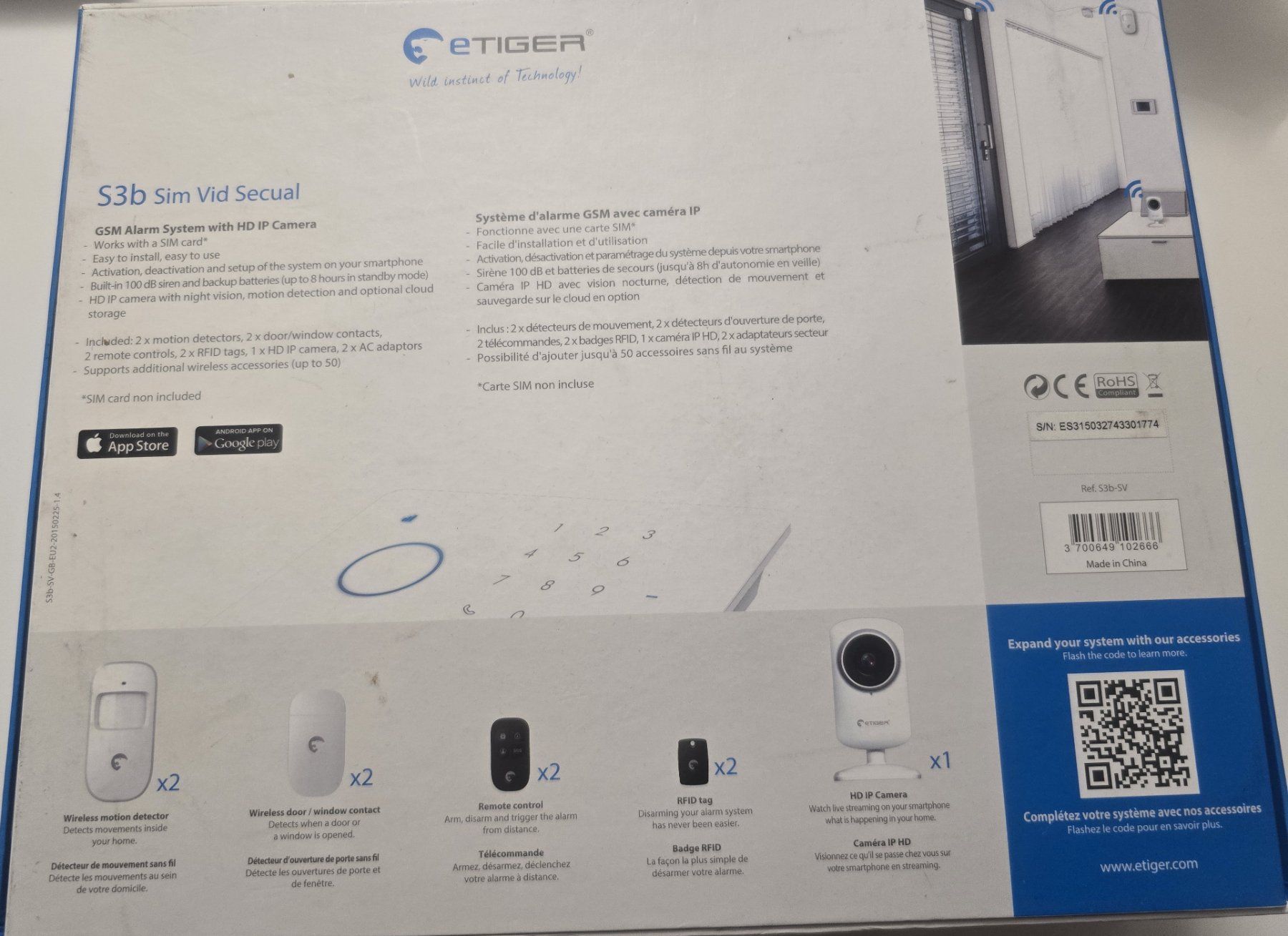 Sistemi d'allarme: Etiger S3b Sim Vid Secual - Système d'alarme GSM + caméra – Nuovo (secondo la descrizione) da La Chaux-de-Fonds venduto da crist2002 3