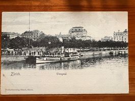 Postkarte Zürich Utoqai  mit Schiff Speer ca. 1910 (P491)