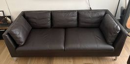 Sofa Ikea Stockholm Echtleder Seglora dunkelbraun