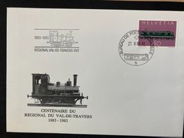 Schweiz 1983 Sonderstempel Automobilpost Val-de-Travers RVT