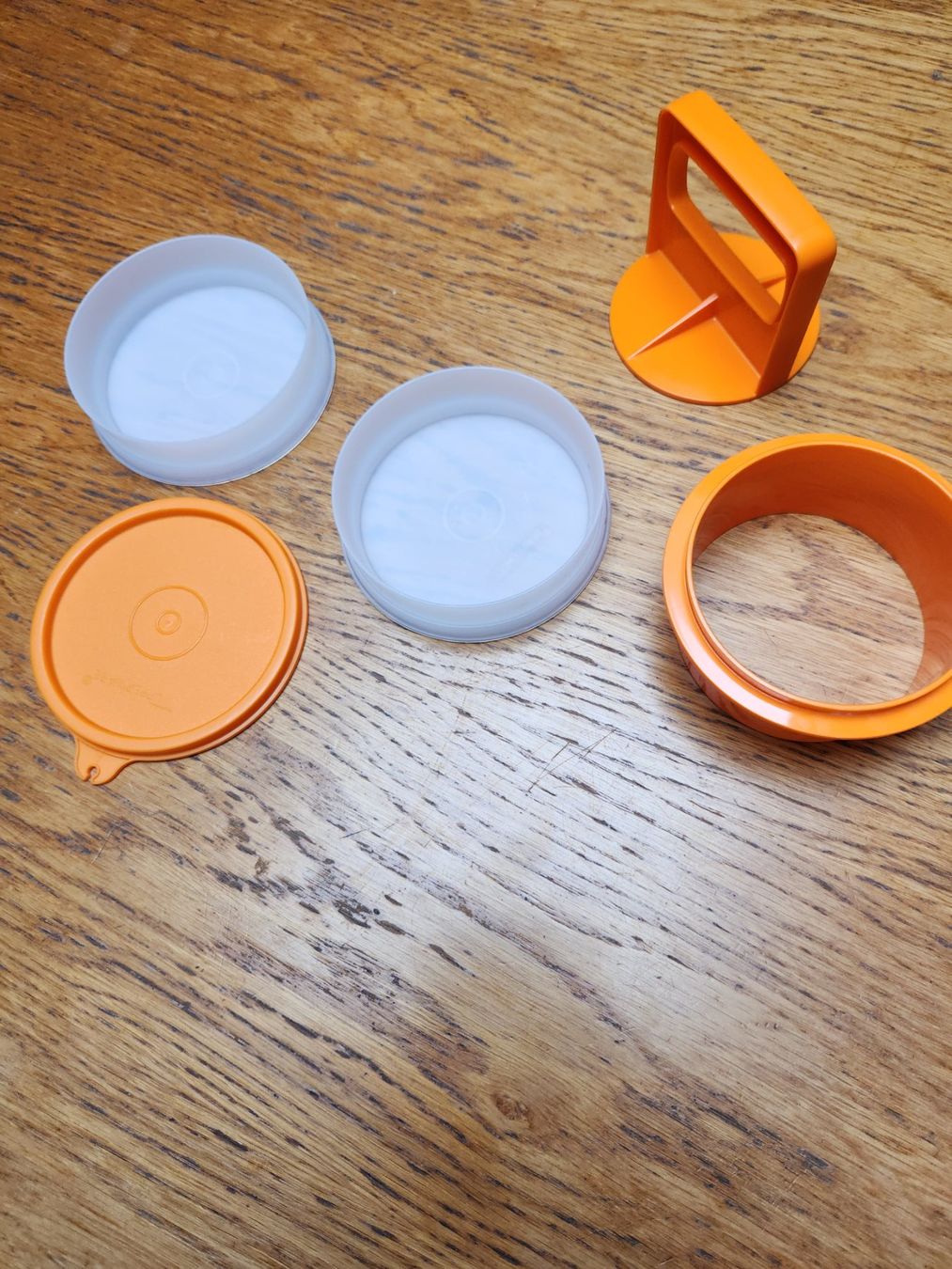 Tupperware Contenitori & Simili: Tupperware Hamburgerpresse 5Tlg. NEU – Nuovo (secondo la descrizione) da Gstaad venduto da Meiel2020