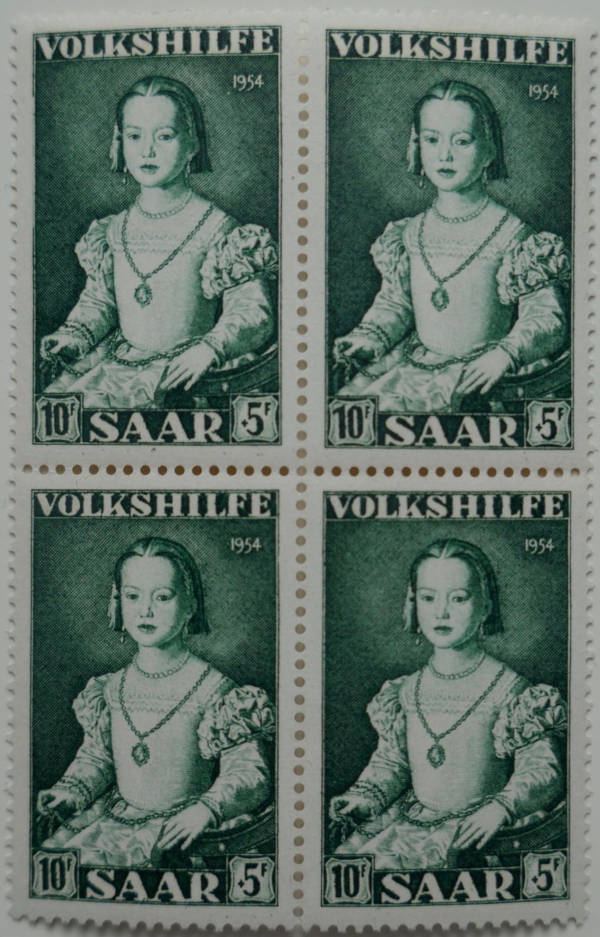 Alle Briefmarken: 1954 Saar Gemälde Viererblock Satzmarken postfrisch** – Neu (gemäss Beschreibung) aus Möhlin von PHILABARTIS 4
