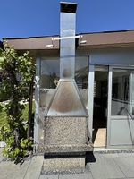Aussencheminée / Cheminée-Grill aus Beton & Edelstahl