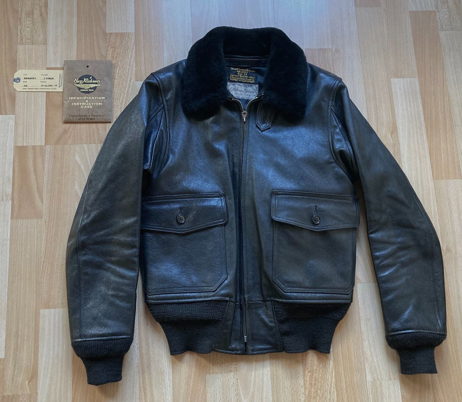 Giacche: Buzz Ricksons William Gibson G-1 Goat Black Flight Leather – Usato da Zürich venduto da ser_lg25 7