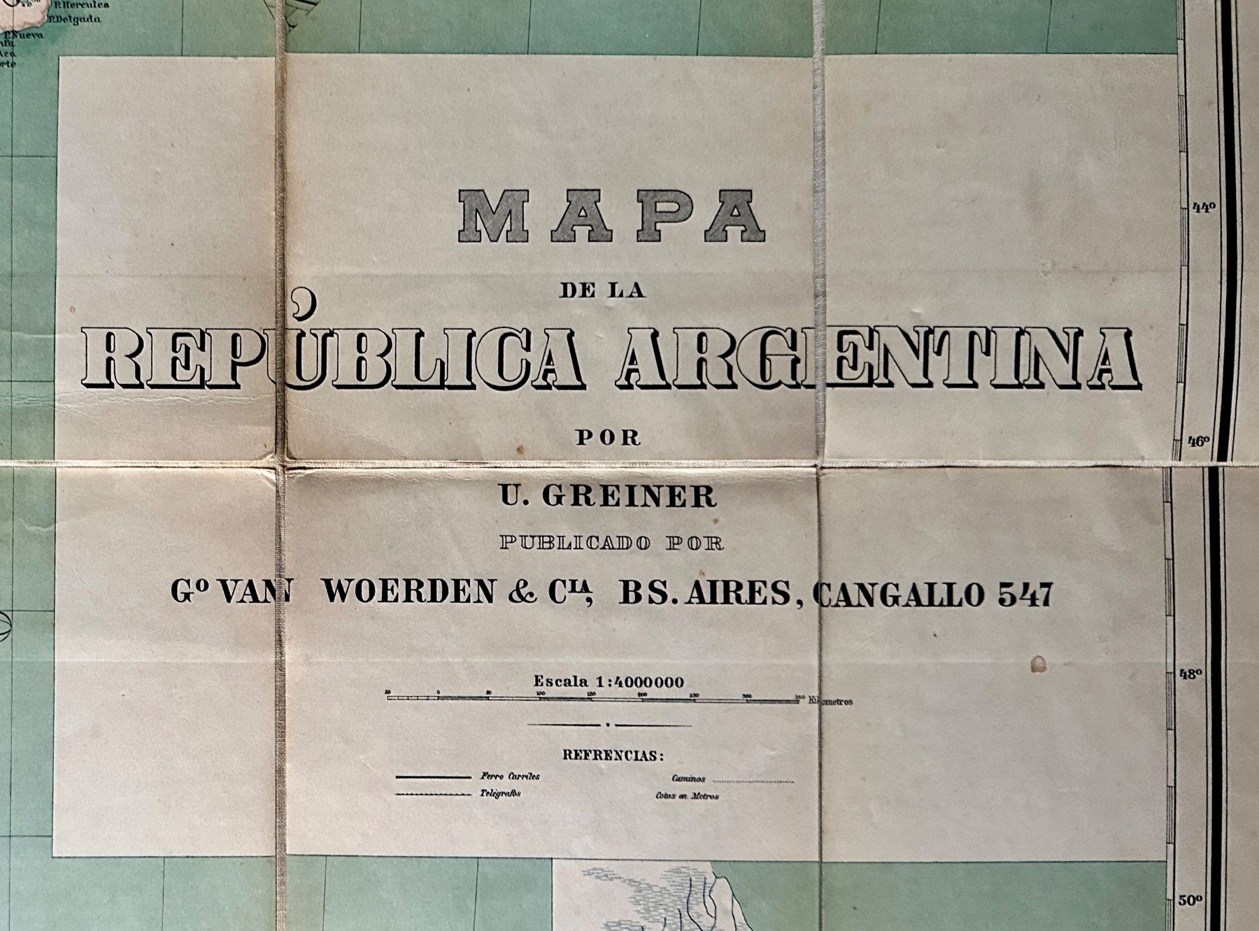 Landkarten & Atlanten: Ulrich Greiner: Mapa de la Republica Argentina 1908 – Gebraucht aus Zürich von allp 3