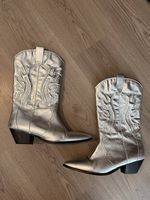 Next Cowboy Boots / Bikerstiefeletten Silber Gr. 43 Leder