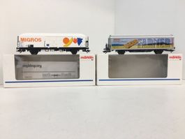 Spur H0, Märklin Güterwagen von Migros und Farmer