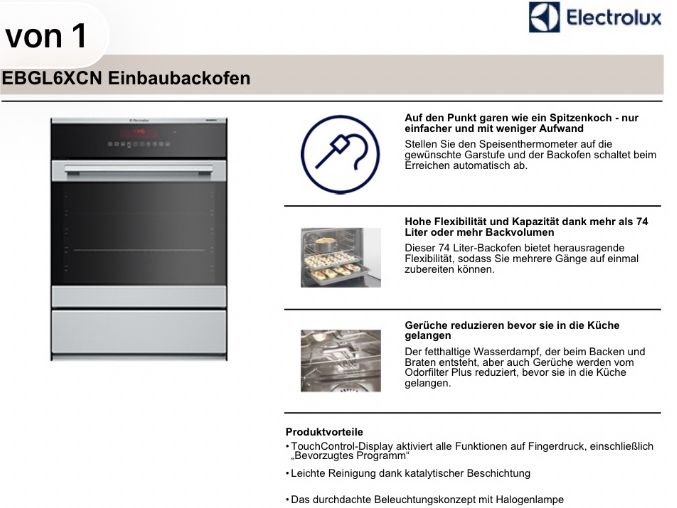 Electrolux Forni: Backofen Electrolux EBGL6XCN – Usato da Siebnen venduto da stetzi 5