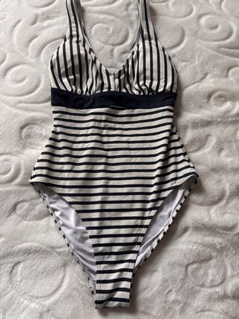 Esprit Badeanzug blau/weiss gestreift Grösse 40
