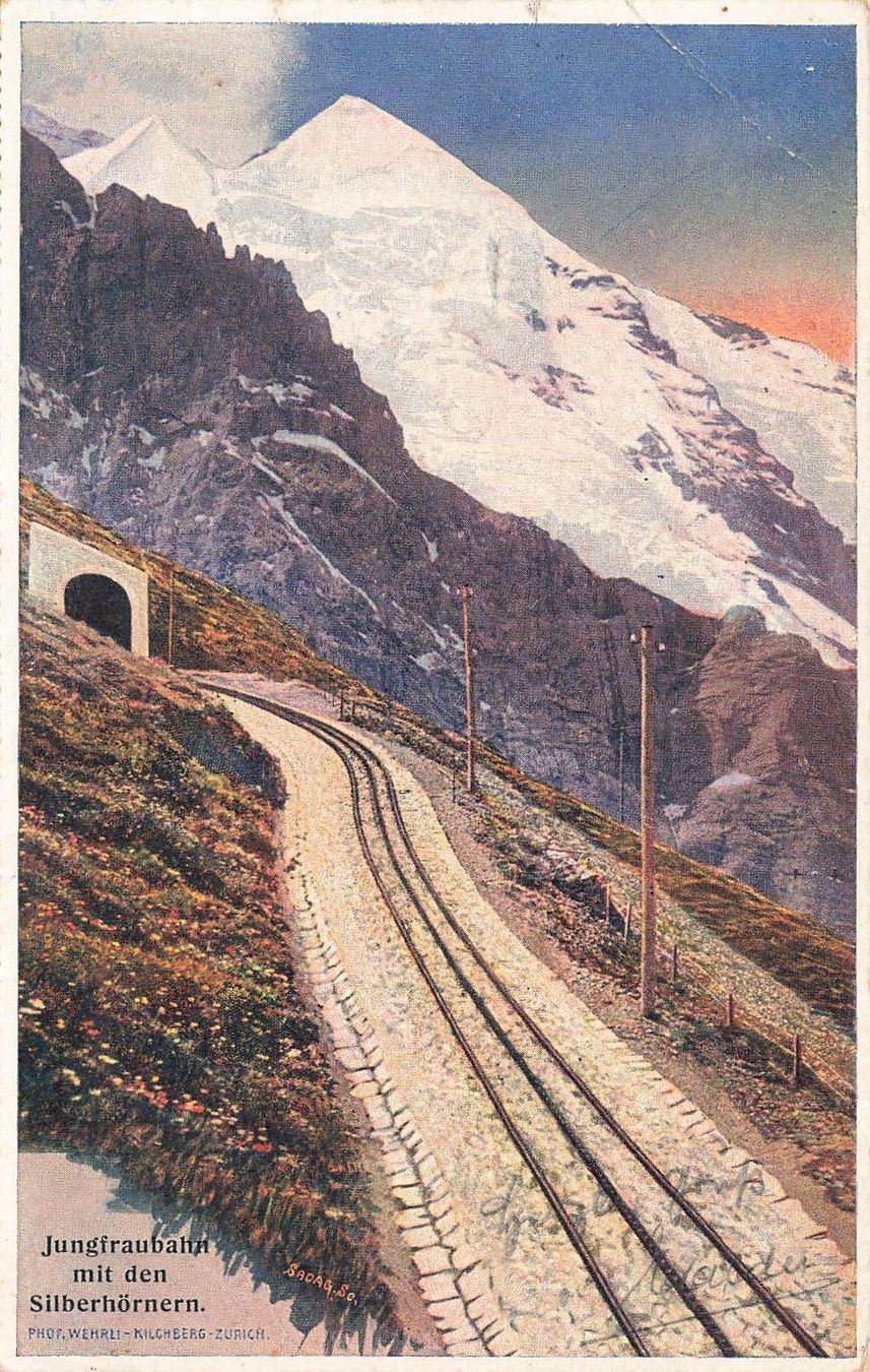 Cartoline postali: Jungfrau bahn mit den silberhörnern – Usato da Biasca venduto da Blenio71