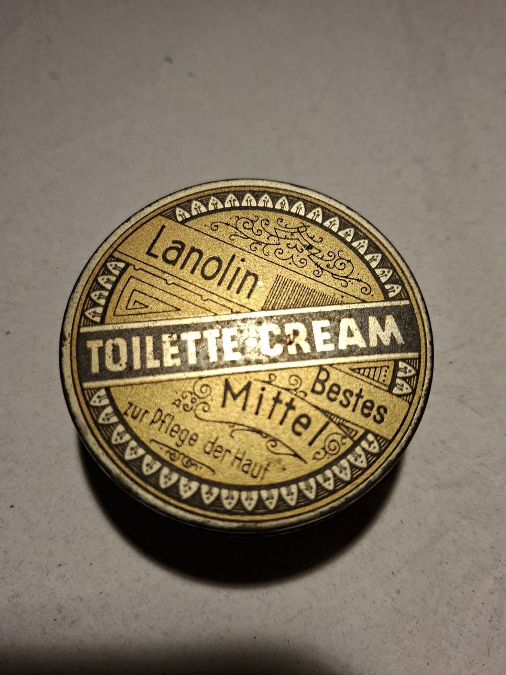 Barattoli: Antike Lanolin Dose Metall leer – Usato da Klingnau venduto da vollmond36 1