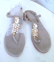 Peserico, Schmuck-Flip-Flops, neu, Größe 40, aus Leder