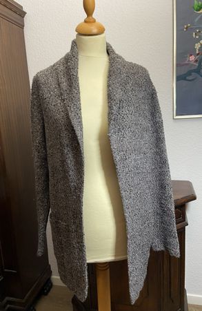 TAIFUN Jacke Mantel Cardigan grau meliert Gr. S