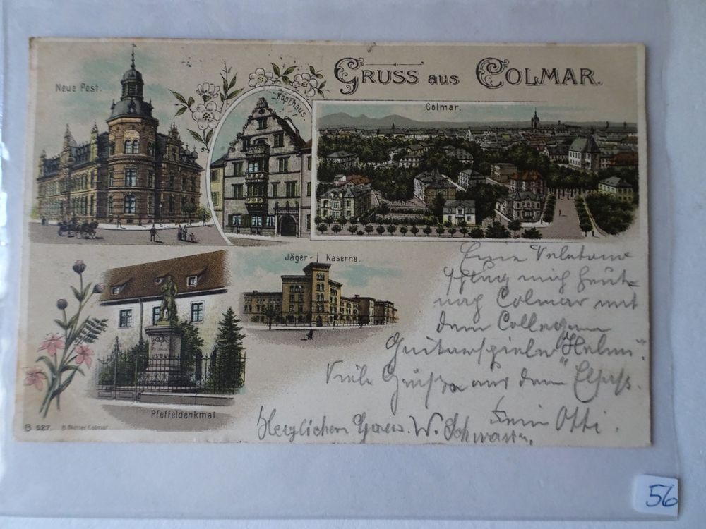 Alte Ansichtskarte Colmar J ger Kaserne 1902 Gelaufen Gebraucht In 