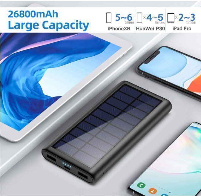 Dispositivi a energia solare: Powerbank 26800mAh, Solarladegerät – Nuovo e nell'imballaggio originale da Bülach venduto da StoreInShop.com 2