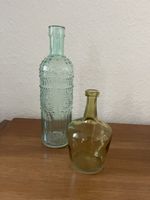 Lot de 2 petites bouteilles effet vintage en verre décoratif