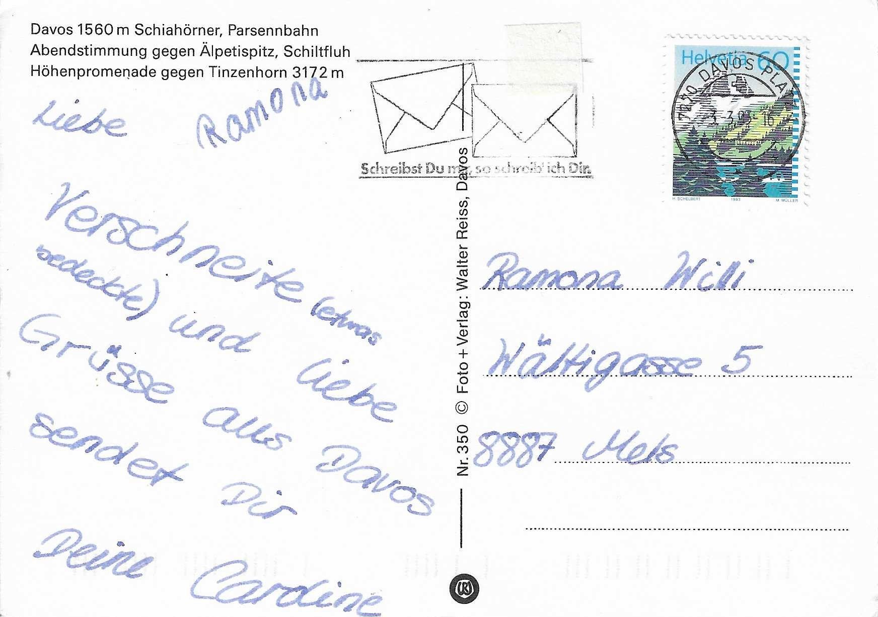 Cartoline postali: Davos GR – Usato da Rothrist venduto da Stranglehold 1