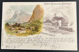 Gruss aus Grindelwald Hotel Bahnhof 