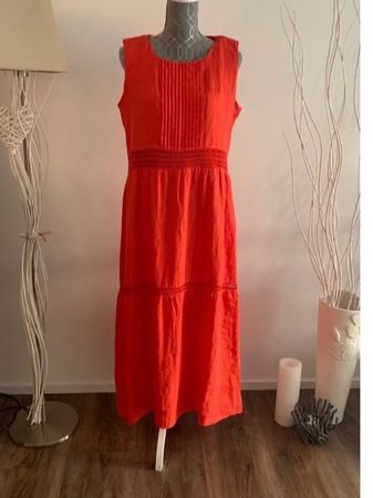 Neue& Ettikette MALVIN Maxikleid aus Leinen 42  Globus