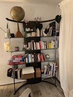 Büchergestell Glas und Metall (ohne Inhalt)